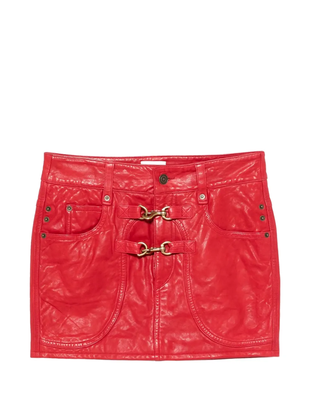 ISABEL MARANT Paulina leather skirt - Rosso