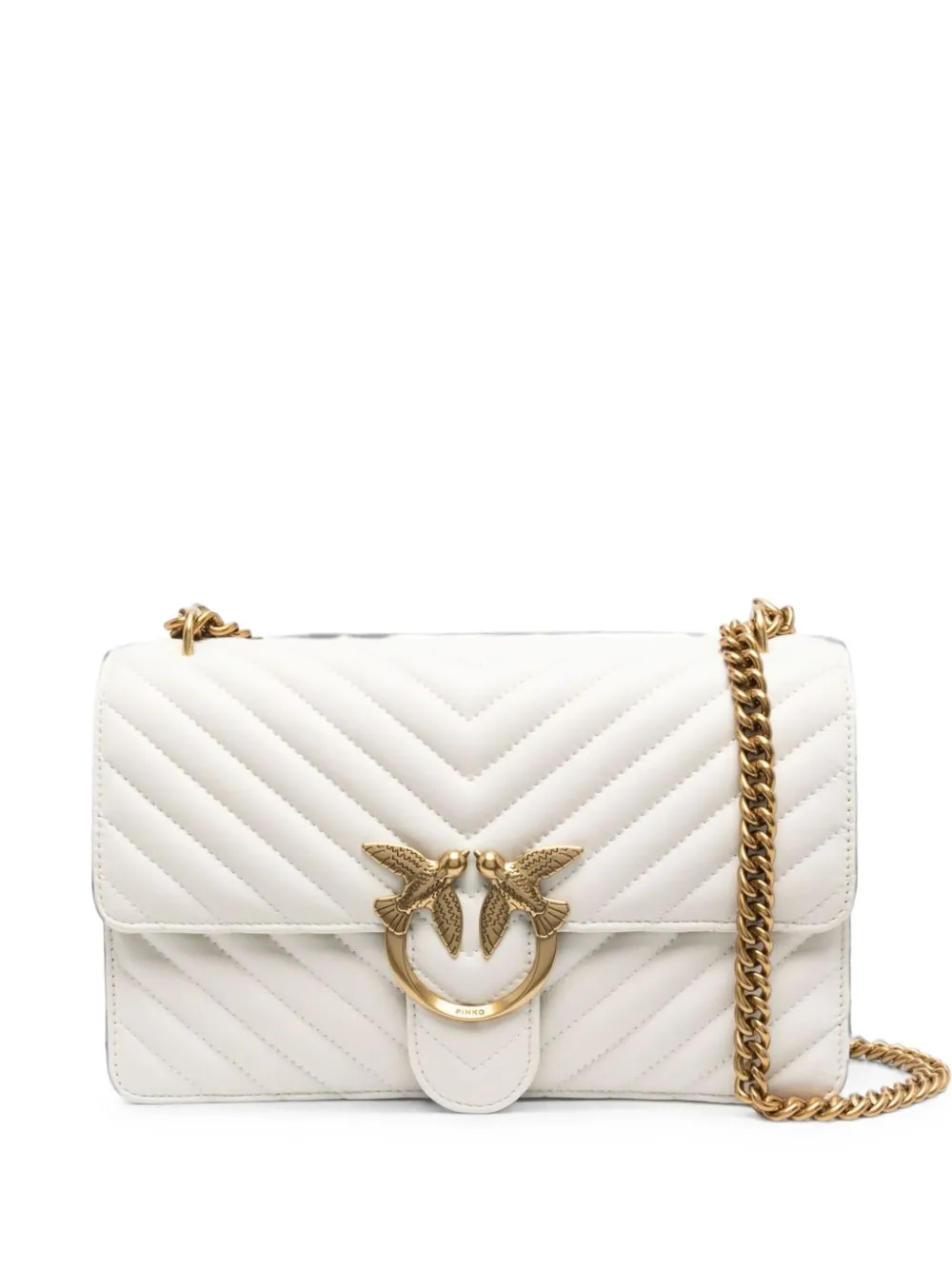 PINKO medium shoulder bag Love Bag One chevron - Bianco