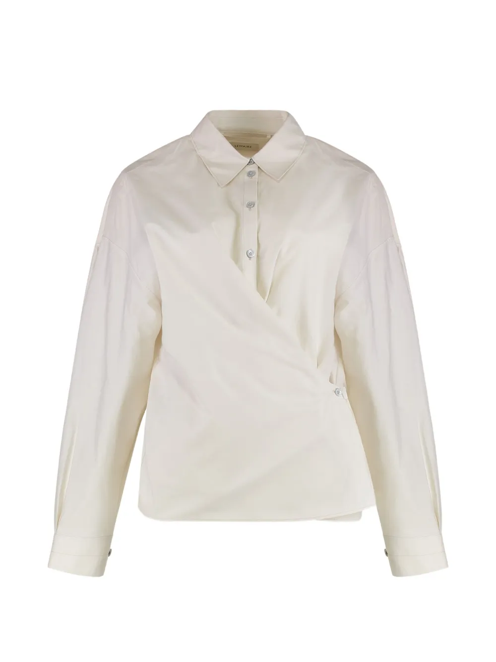 LEMAIRE straight collar Twisted shirt in washed cotton silk - Toni neutri