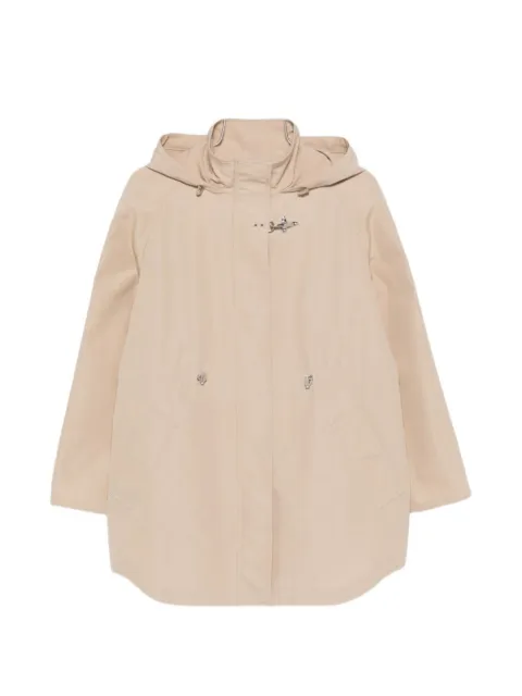Fay drawstring-waist hooded parka coat