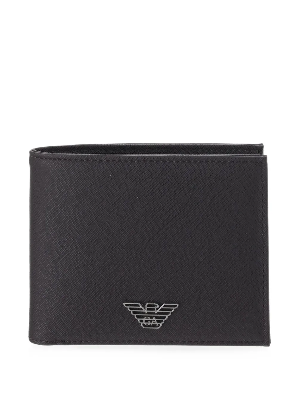 Emporio Armani logo-plaque bifold wallet - Marrone