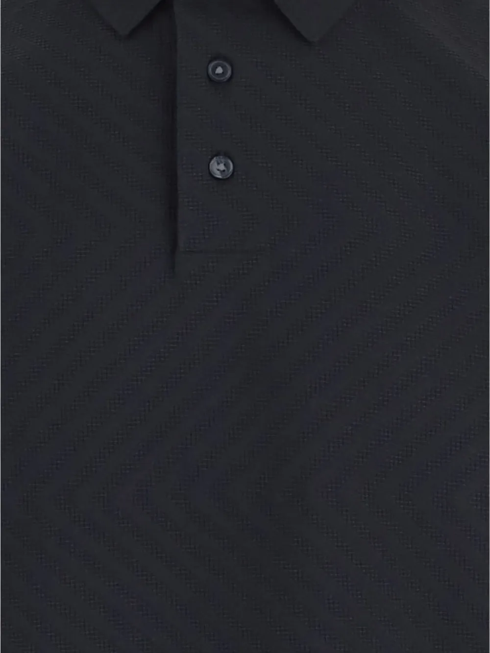 Emporio Armani Katoenen poloshirt met chevron-patroon Zwart