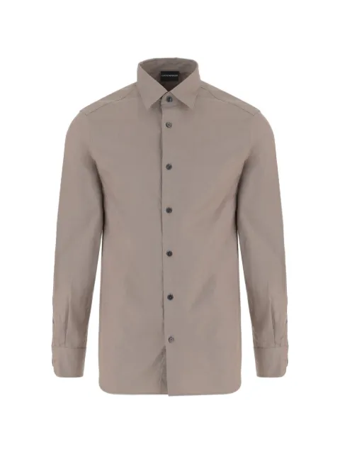 Emporio Armani logo-jacquard long-sleeve shirt