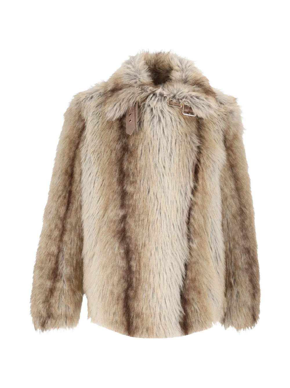 BULLY faux-fur buckled-collar jacket - Toni neutri