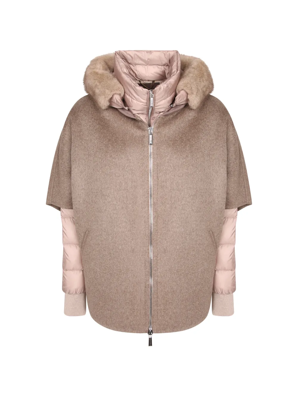 Moorer Pegaso Fur-trim Hooded Jacket In Brown