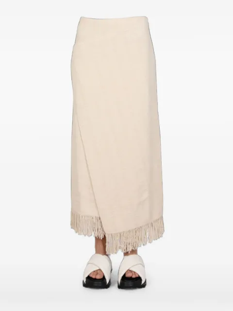 Jil Sander fringed wrap skirt