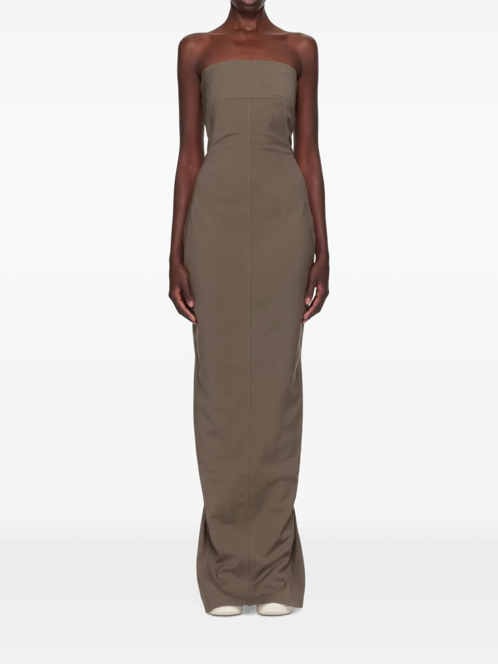 Rick Owens strapless panelled maxi dress - Grey