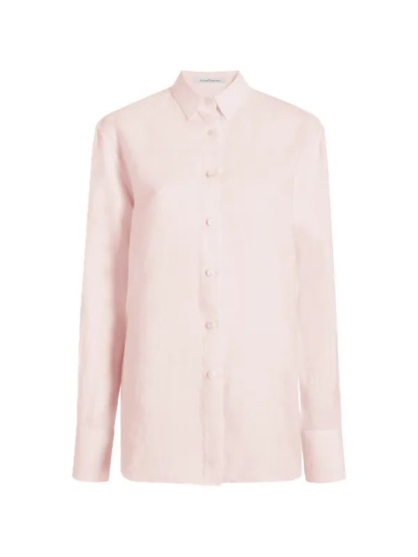Another Tomorrow Oversized Button-front Shirt in Pink