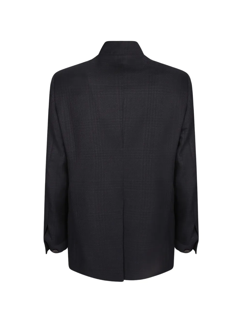 Lardini Geruit jack met ronde opstaande kraag Blauw