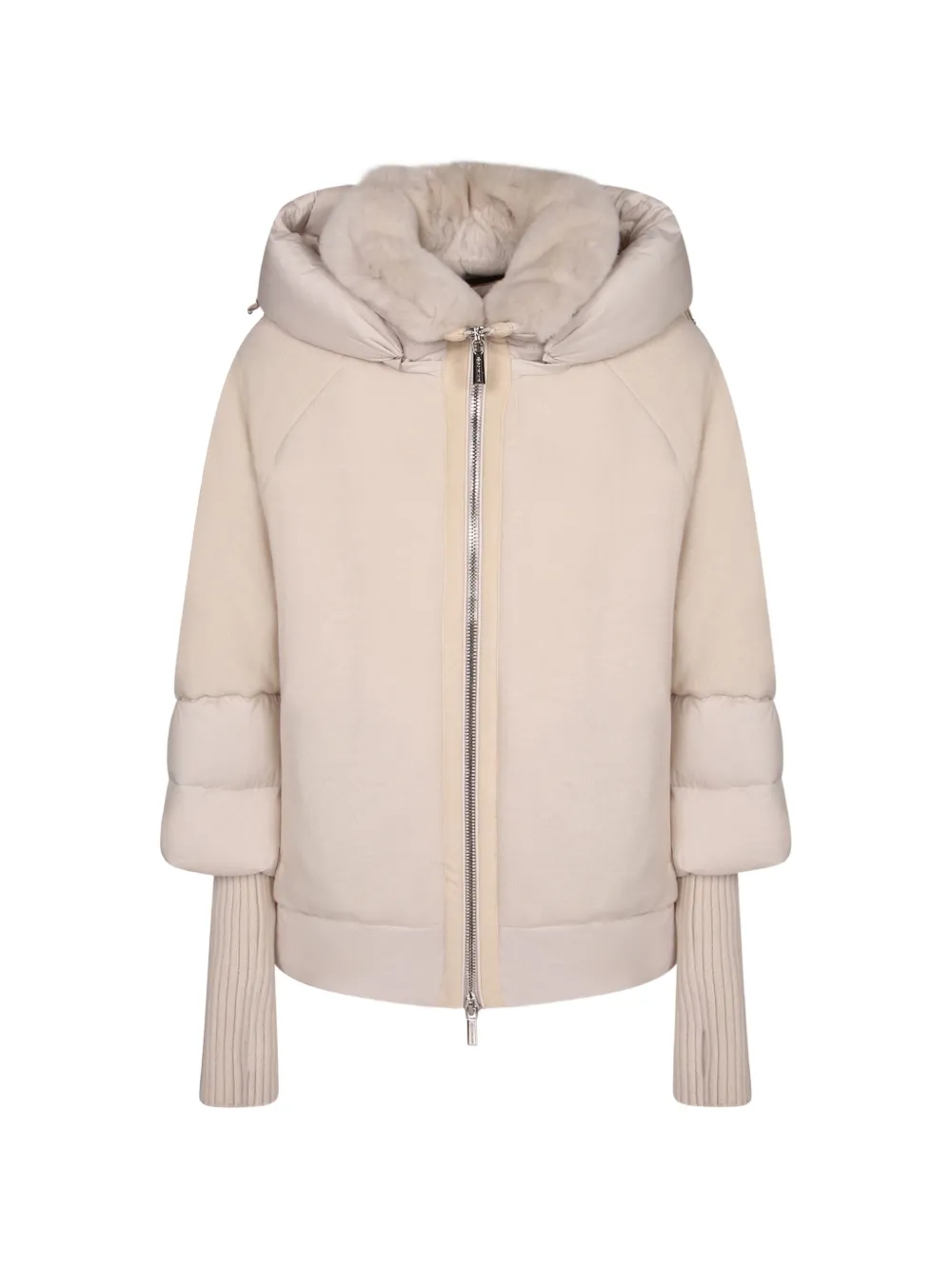 Moorer Fur-trimmed Hooded Jacket In Nude