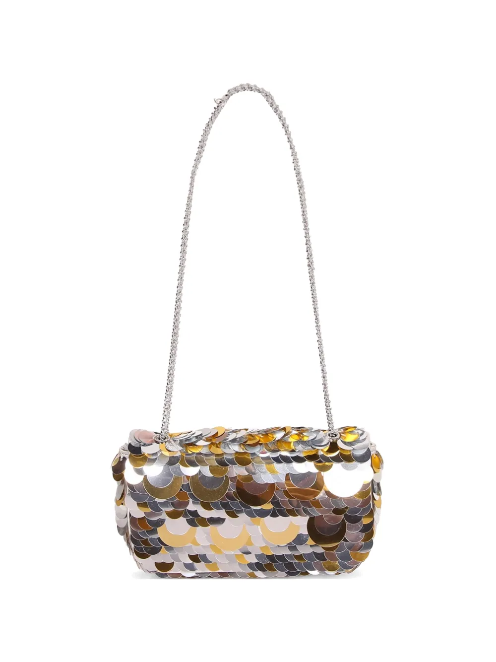 Rabanne sequin-embellished chain-strap shoulder bag - Argento