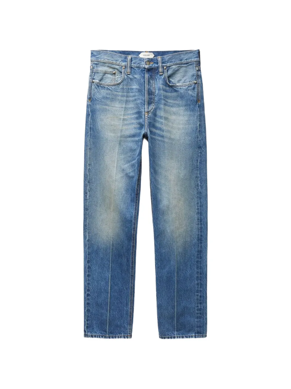 Versace distressed straight jeans - Blu