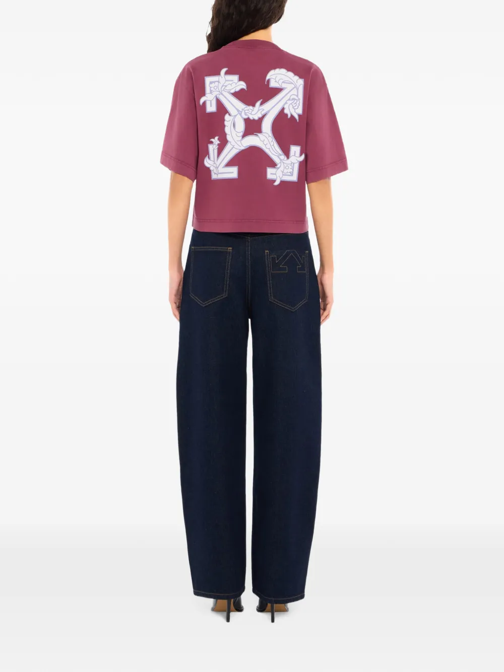 Off-White Jeans met wijde pijpen Blauw