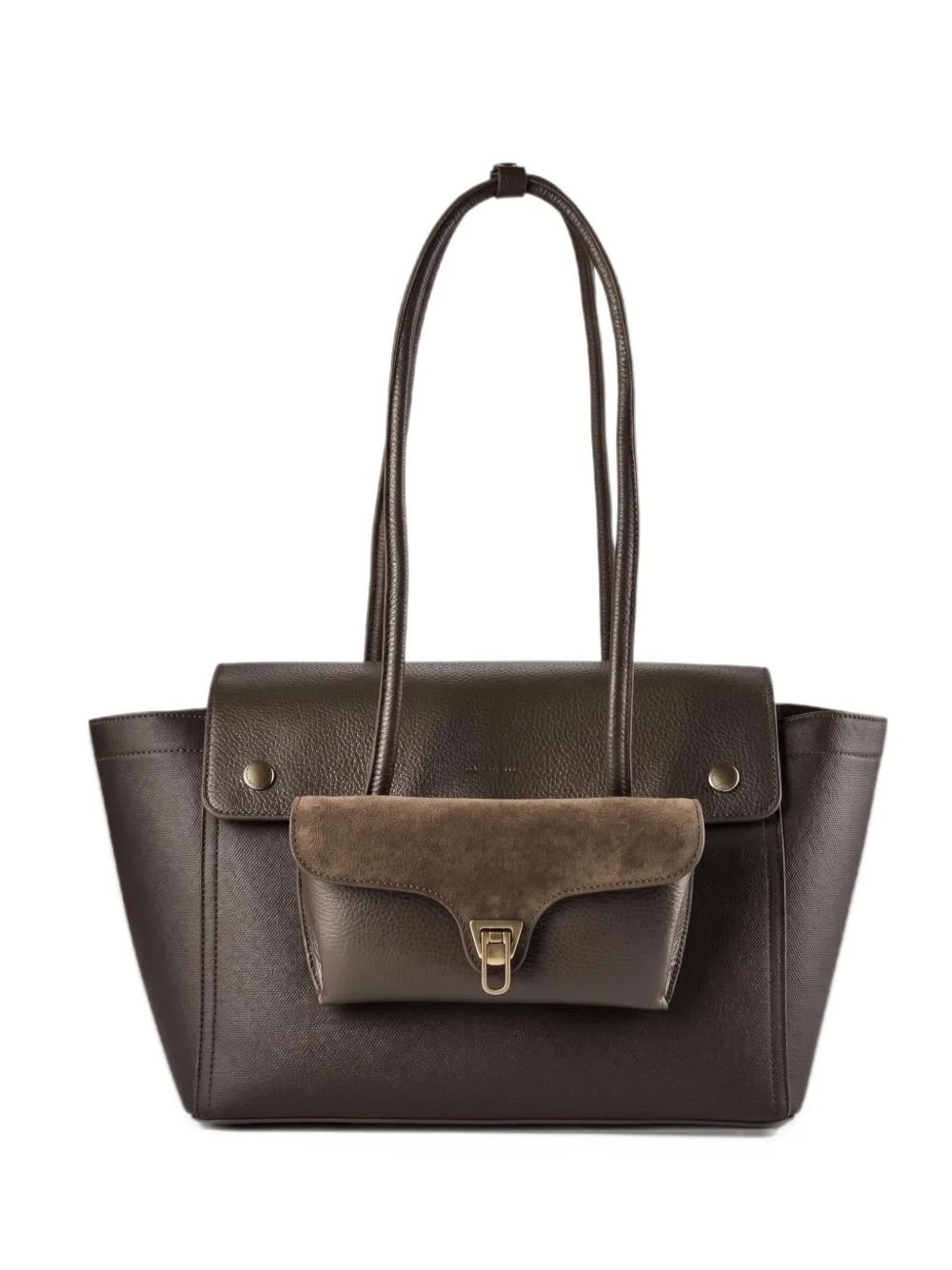 Coccinelle Shopper van bewerkt leer Bruin