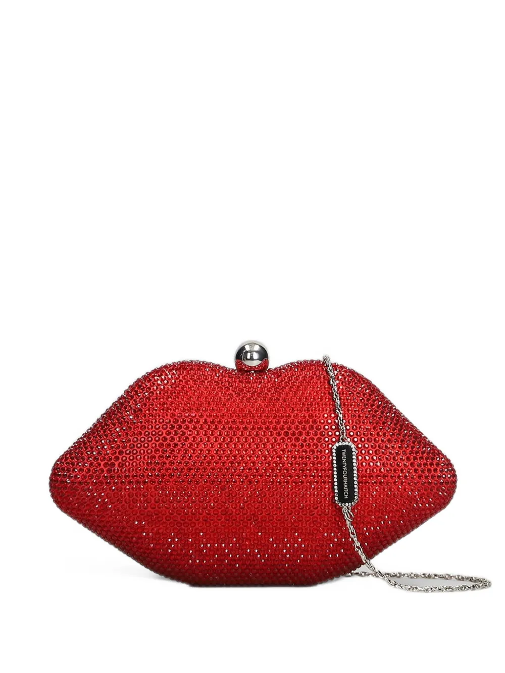 TWENTY FOURHAITCH Ylenor crystal-embellished crossbody bag - Rosso