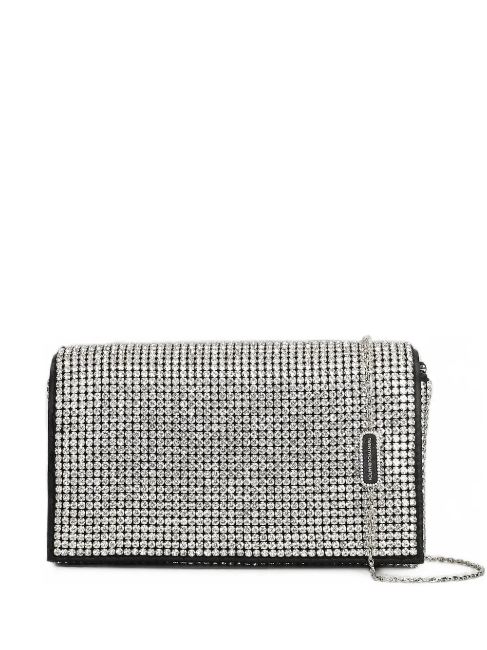 Twenty Four Haitch Luniva Crystal-embellished Shoulder Bag In Black