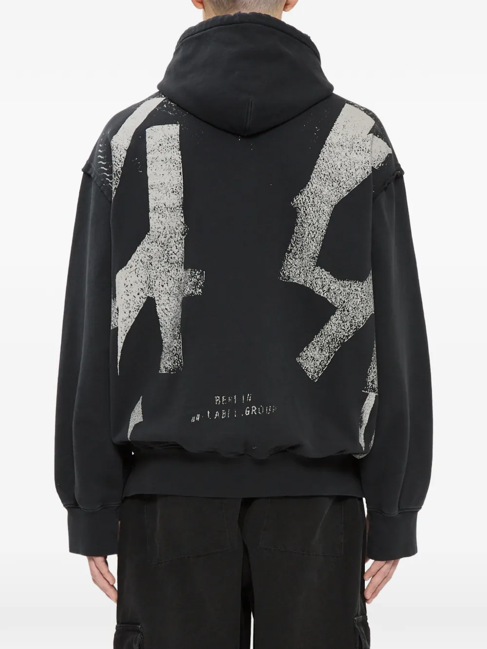 44 LABEL GROUP Mega 44 hoodie met trekkoord en grafische print Zwart