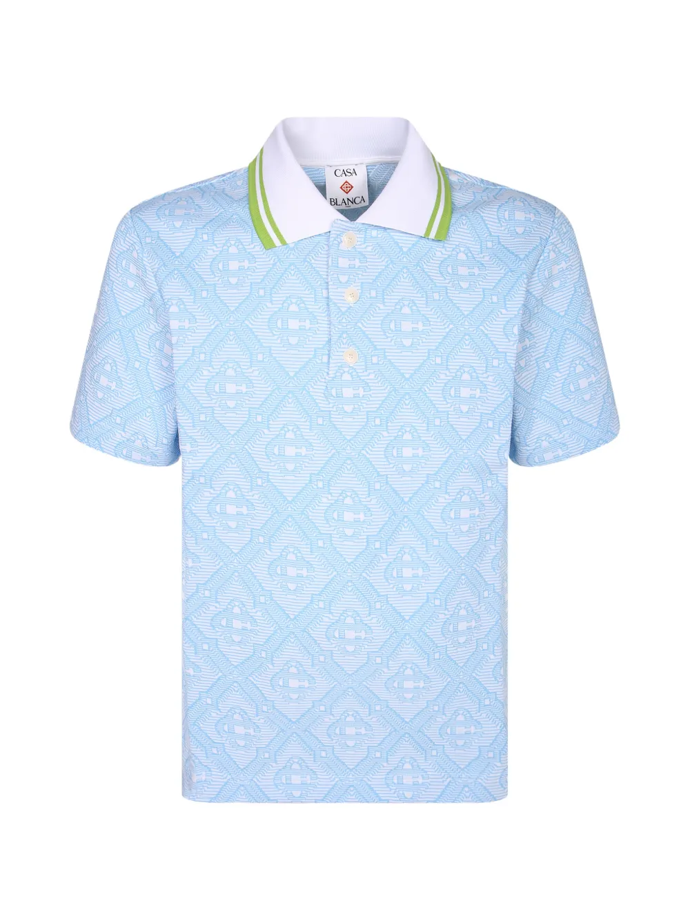 Casablanca monogram-jacquard polo shirt