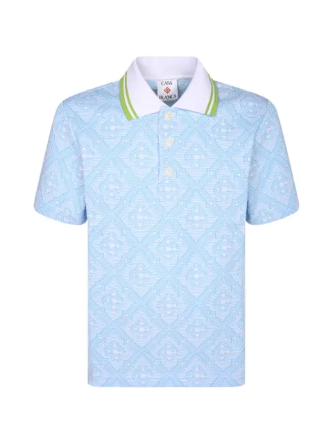 Casablanca monogram-jacquard polo shirt
