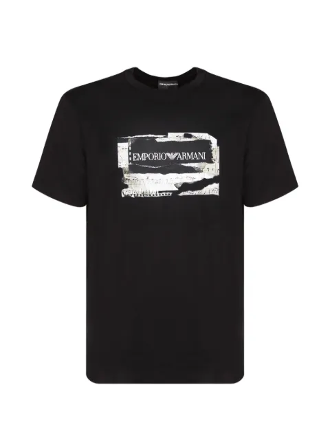 Emporio Armani playera de algodón con logo estampado