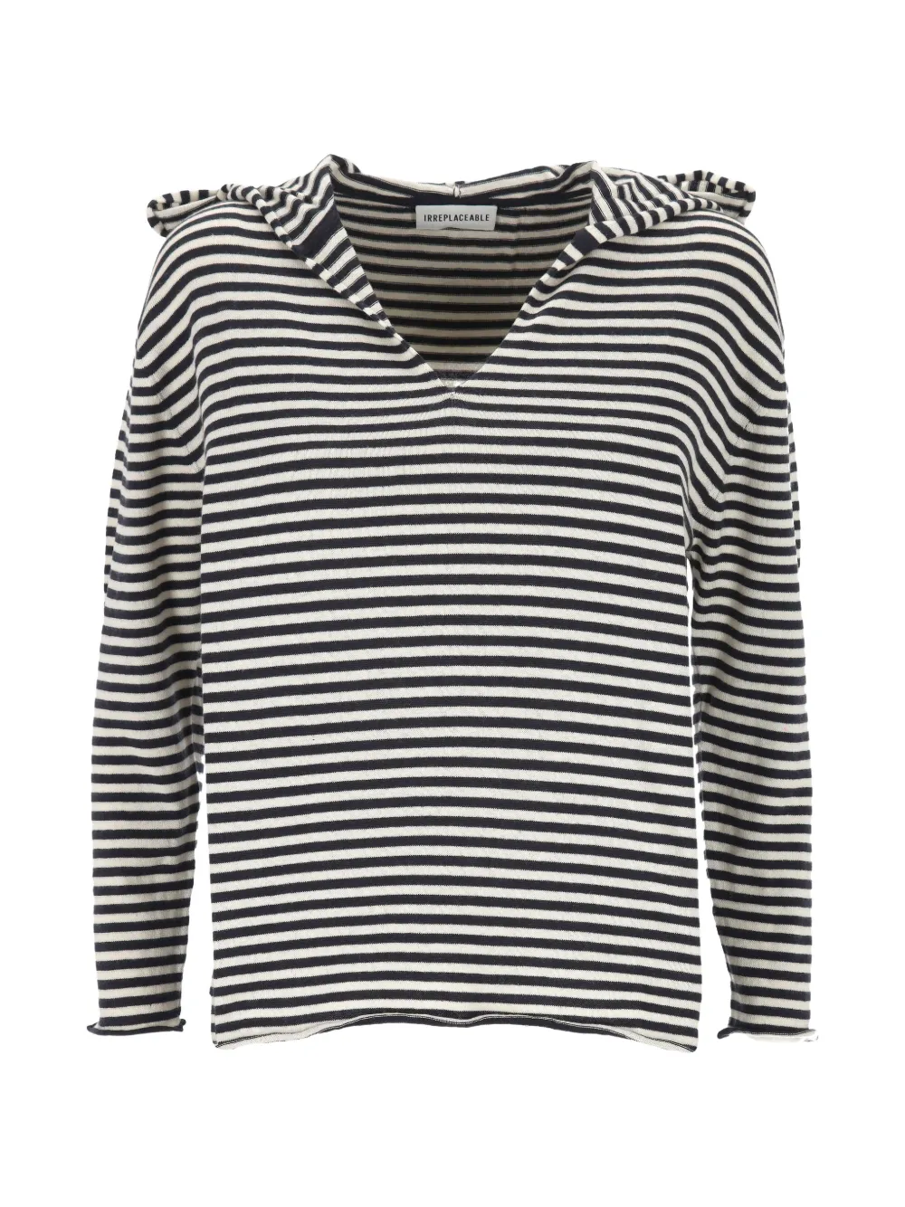 IRREPLACEABLE striped V-neck hoodie