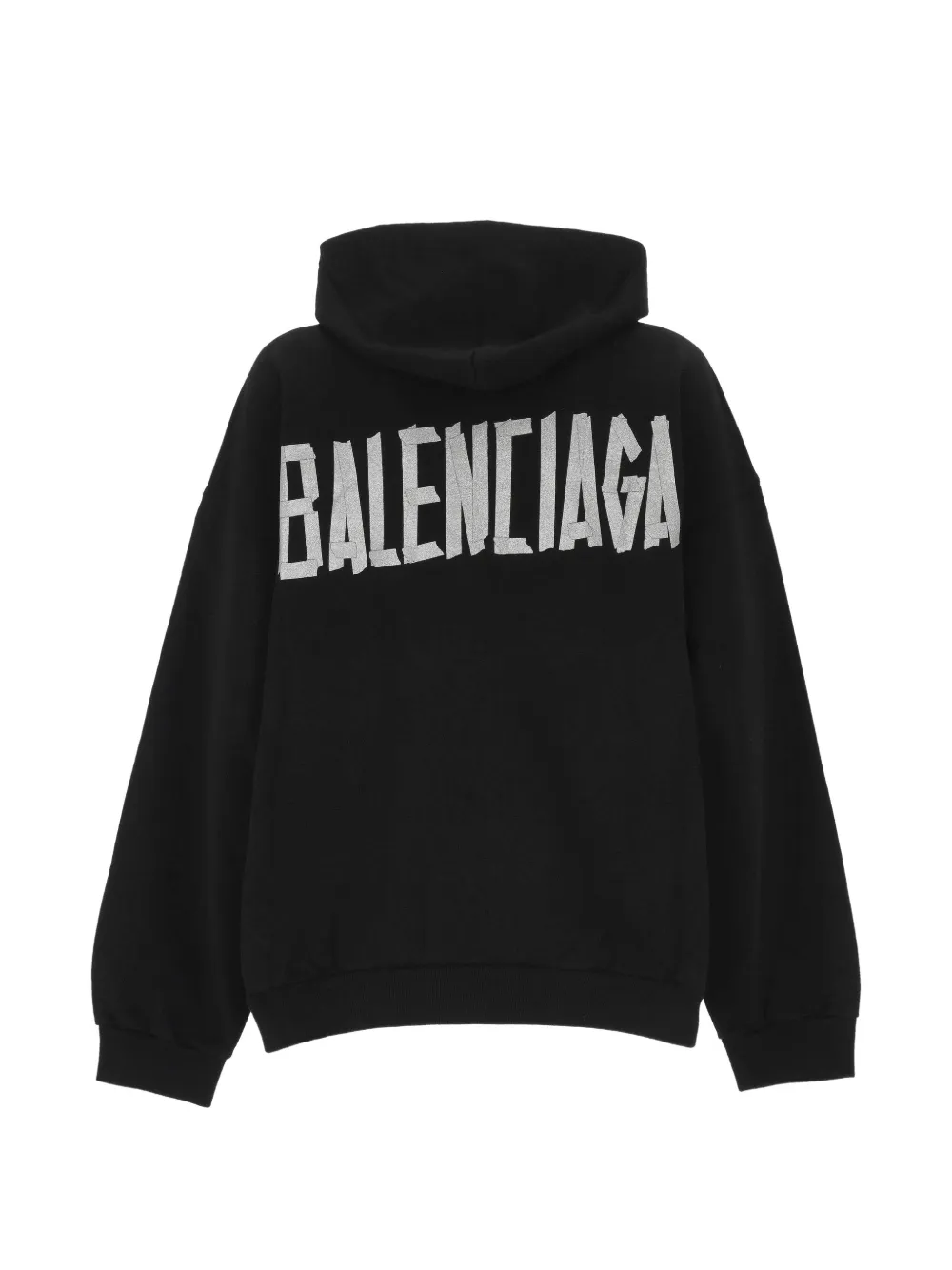 Balenciaga logo-print zip-up hoodie Zwart