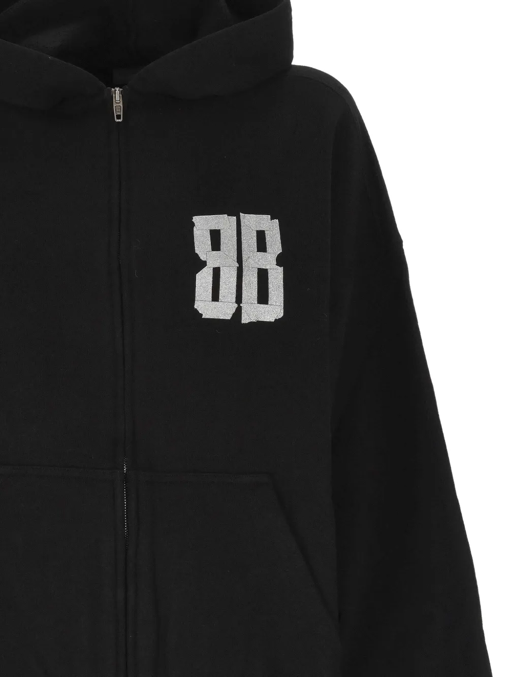 Balenciaga logo-print zip-up hoodie Zwart