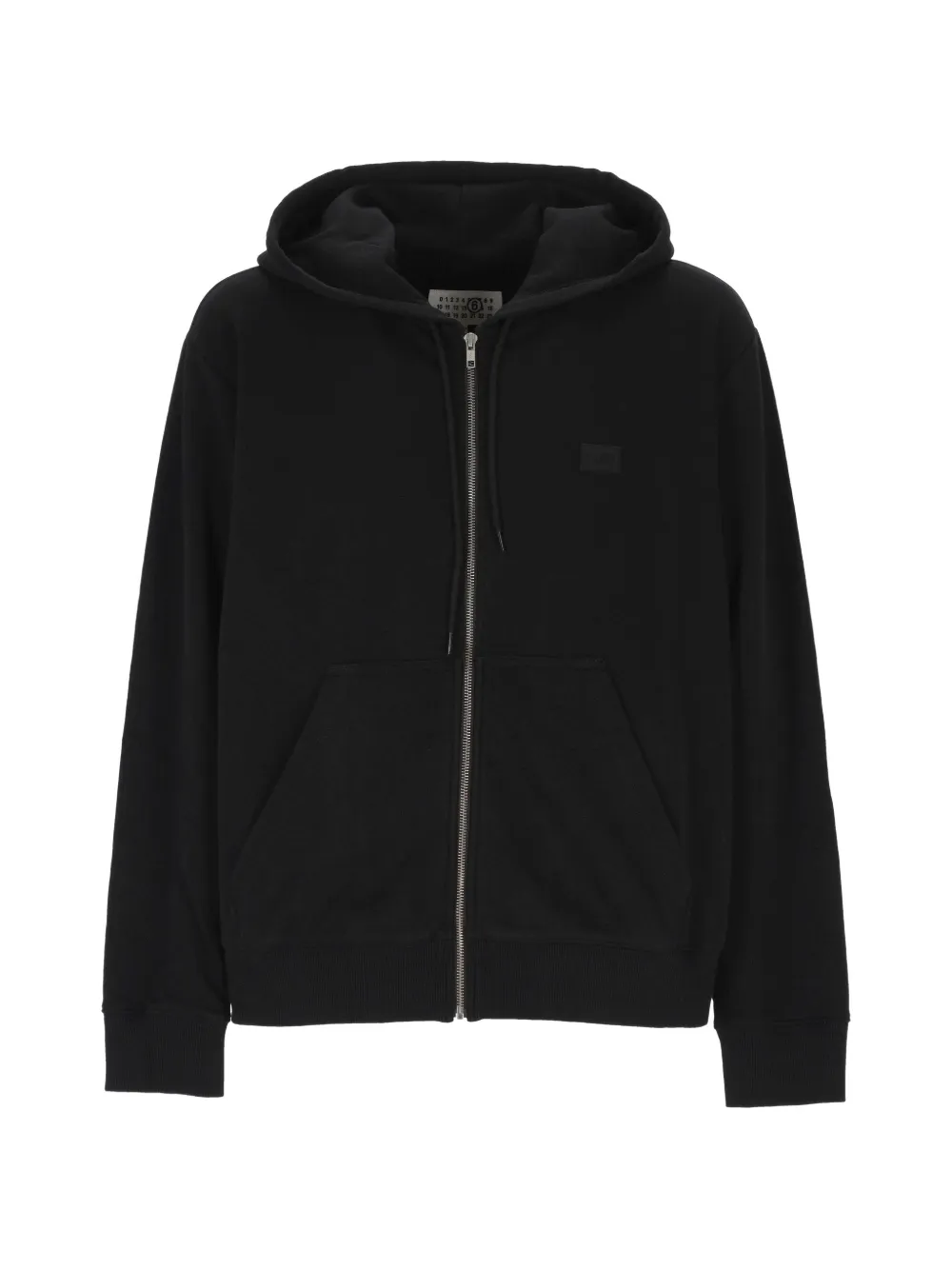 MM6 Maison Margiela logo-patch zip-up hoodie - Nero