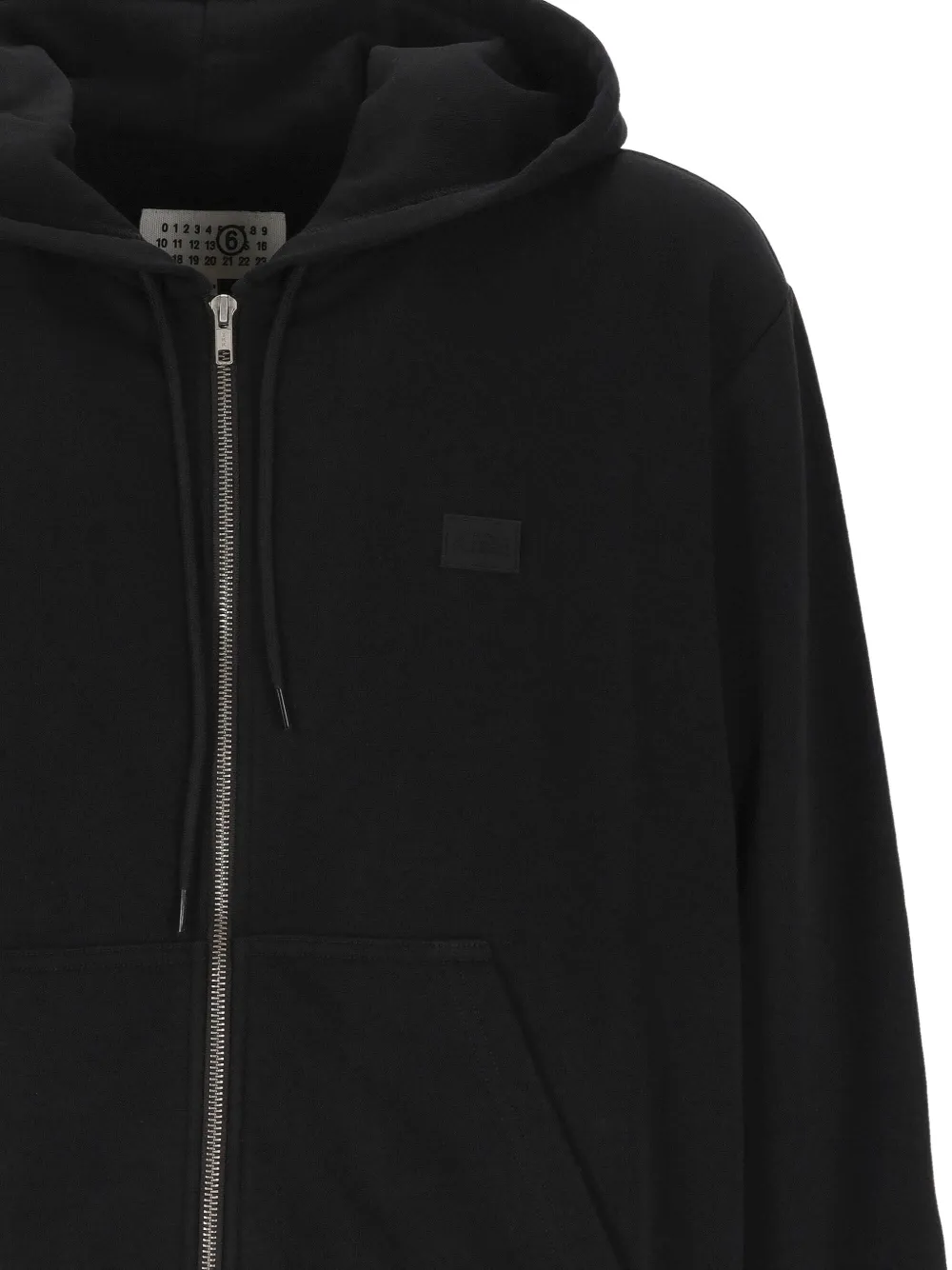 MM6 Maison Margiela logo-patch zip-up hoodie Zwart