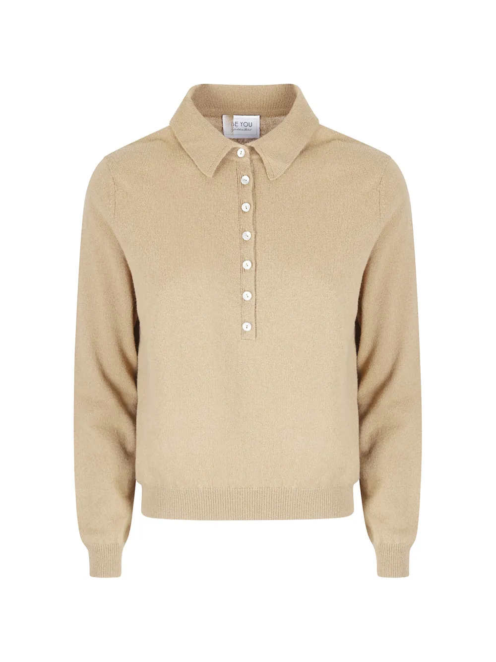 be you cashmere polo-collar sweater - Toni neutri
