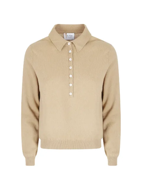 be you cashmere polo-collar sweater