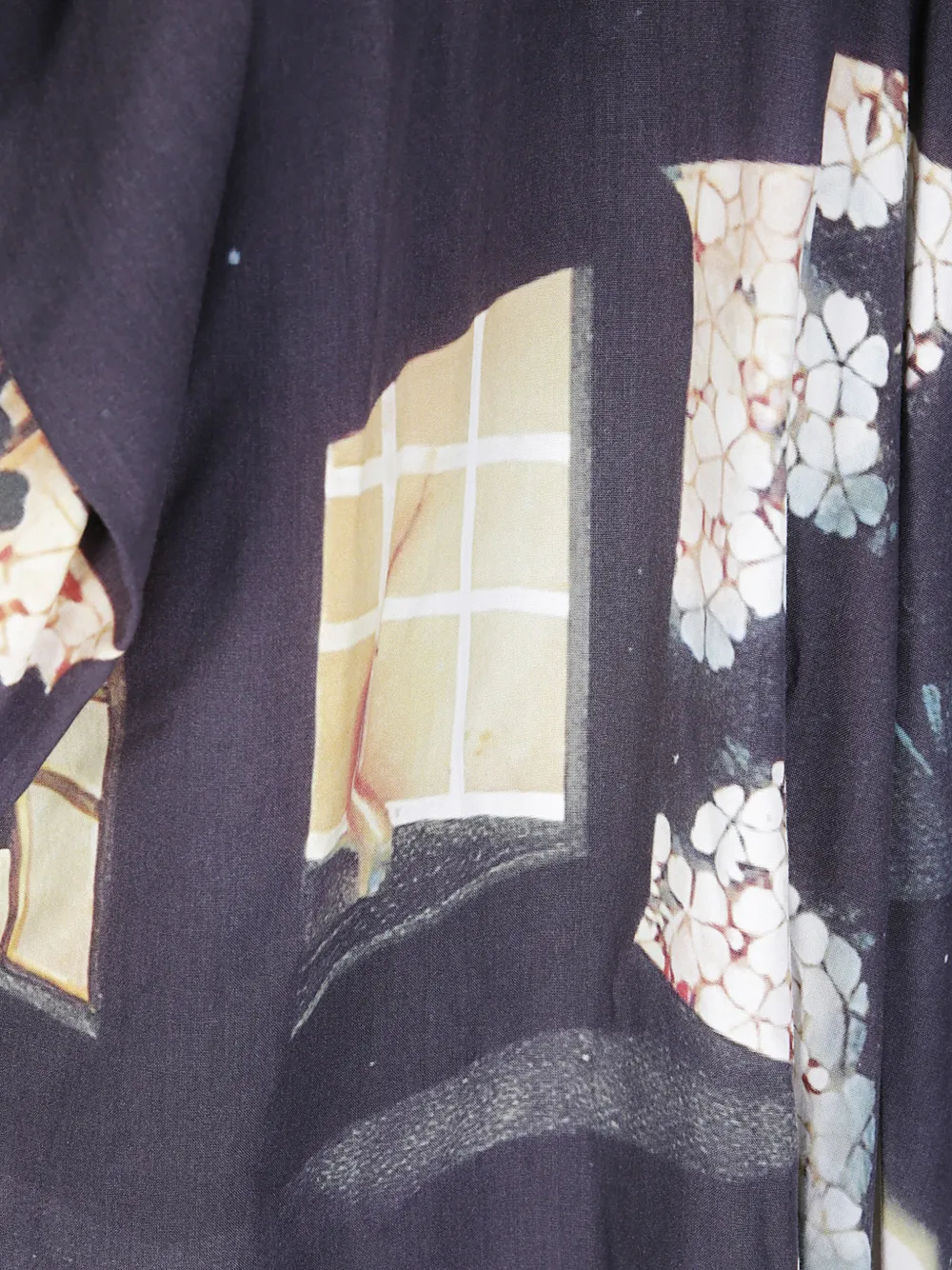 Yohji Yamamoto graphic-print asymmetric dress Zwart