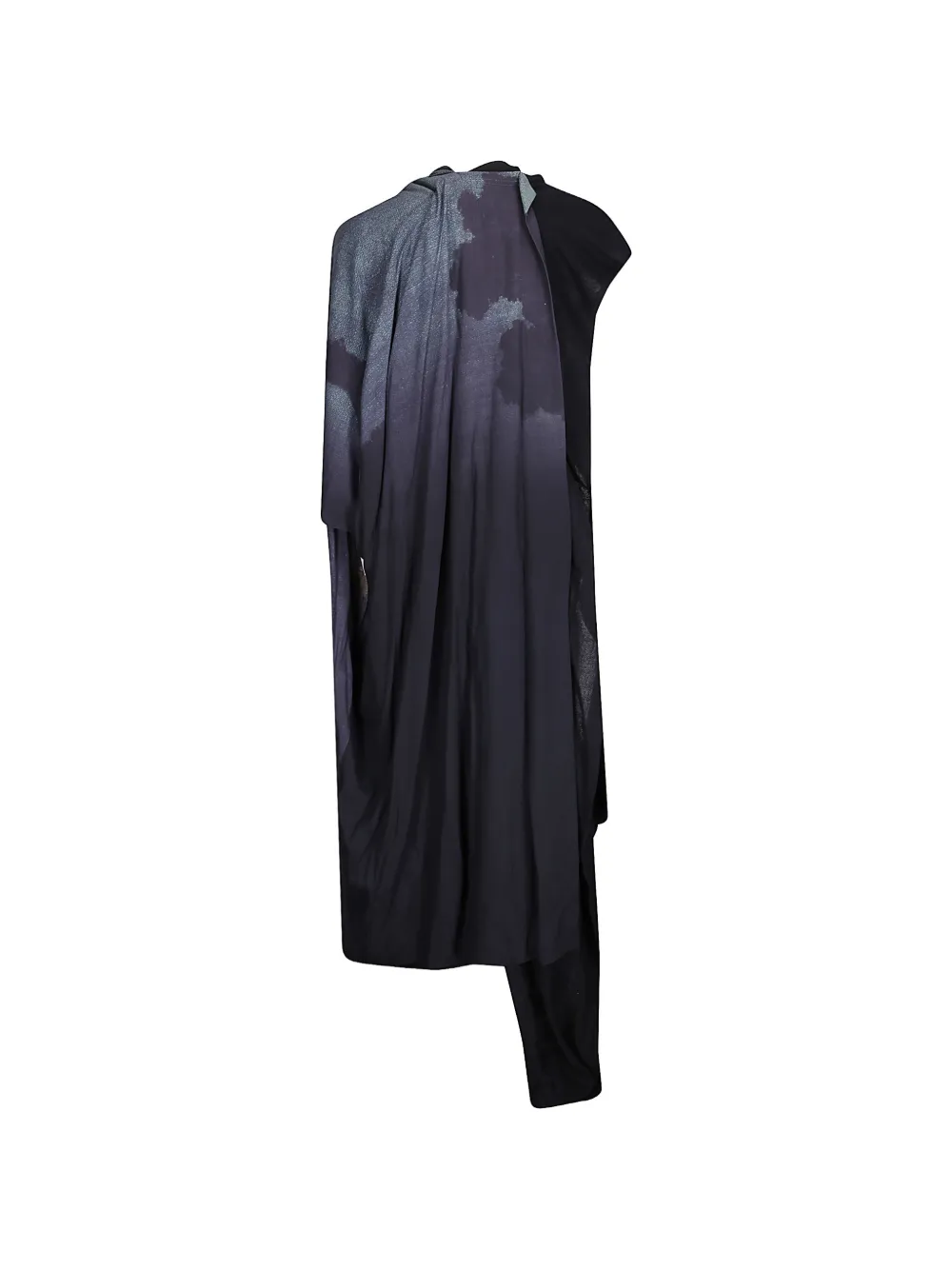 Yohji Yamamoto graphic-print asymmetric dress Zwart