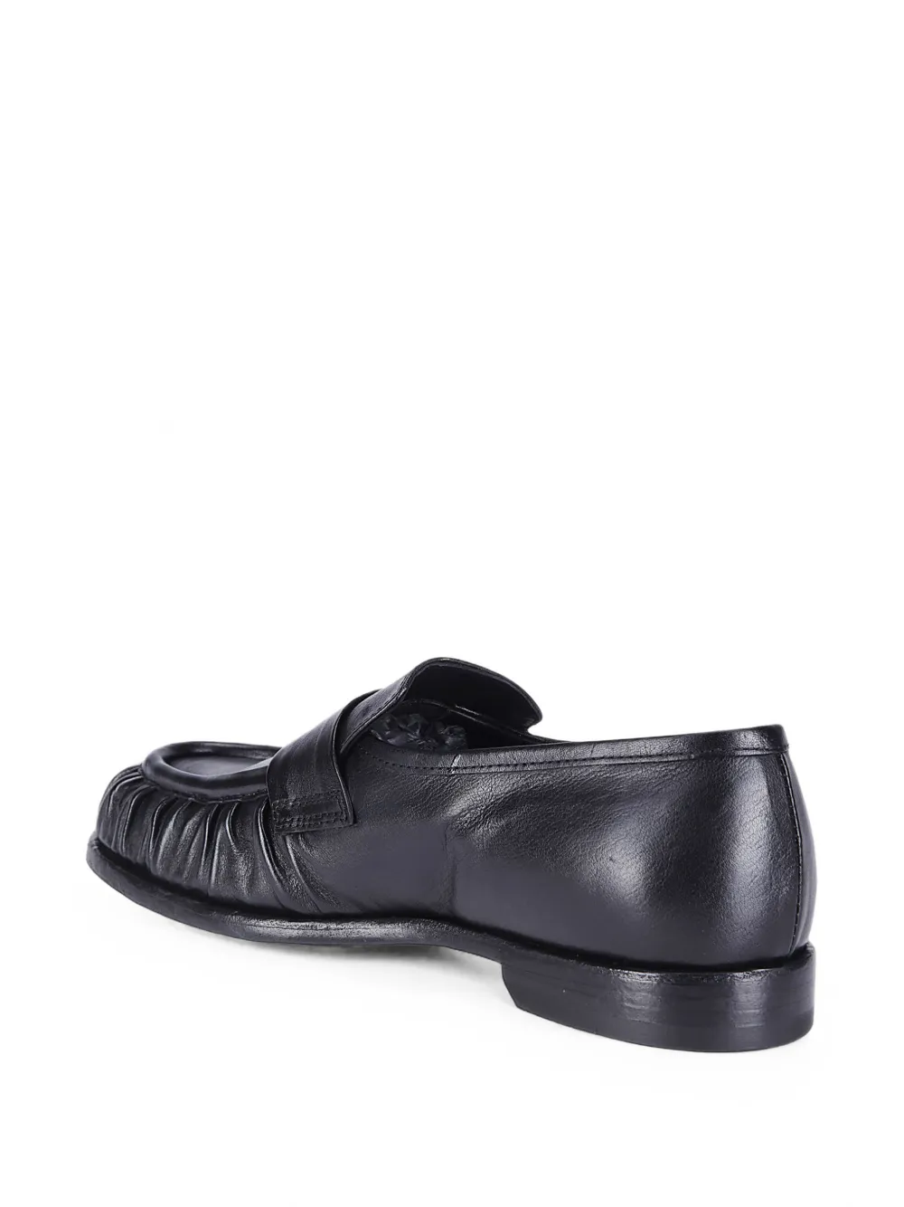 Officine Creative Solitude 107 gathered leather loafers Zwart