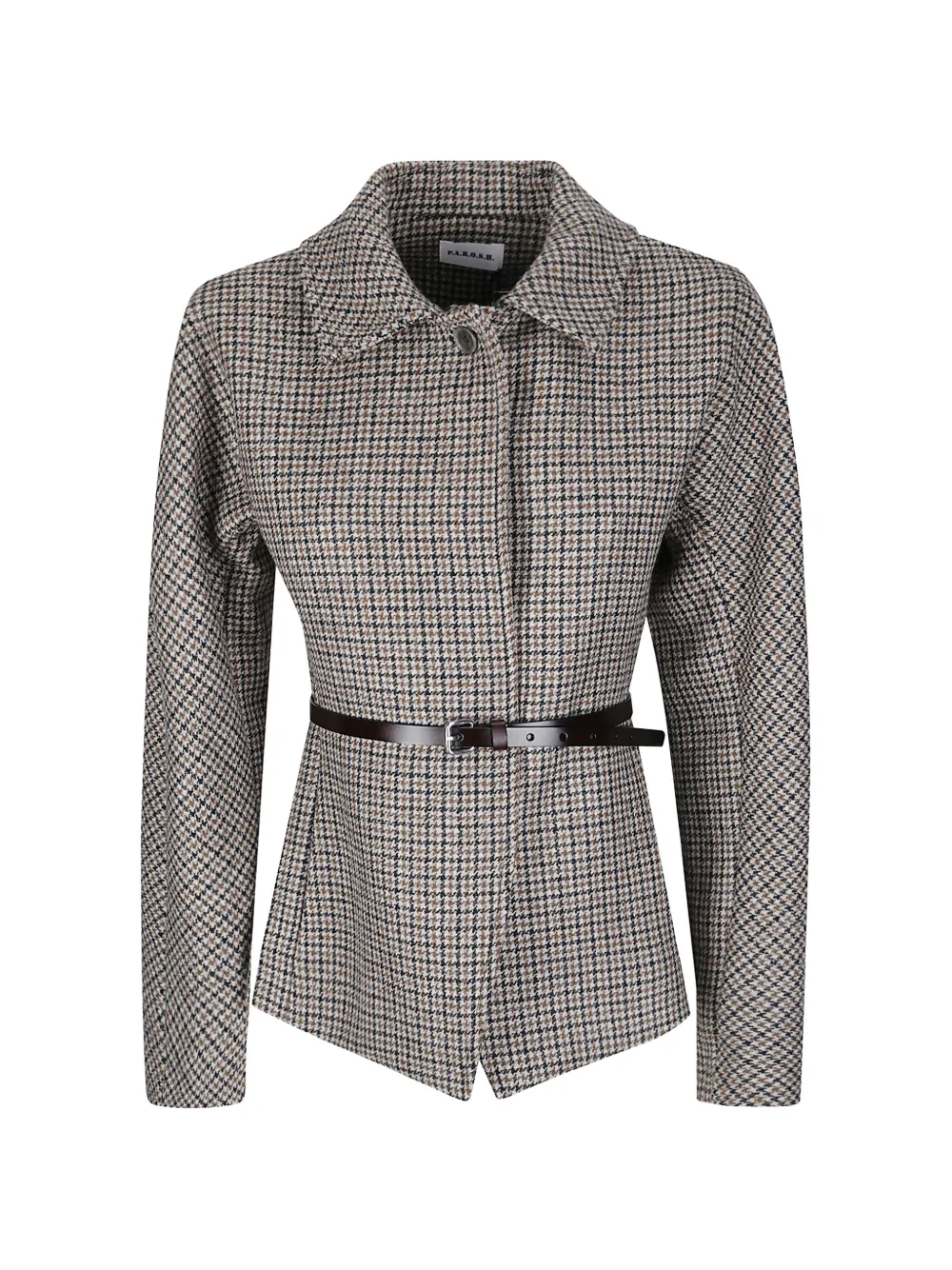 P.A.R.O.S.H. houndstooth belted jacket - Toni neutri