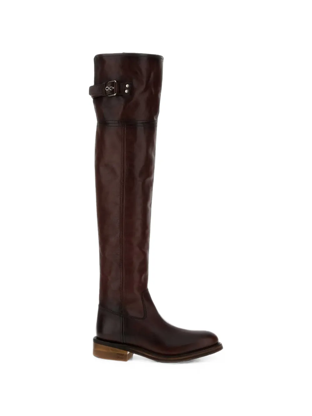 Miu Miu bottes en cuir - Marron