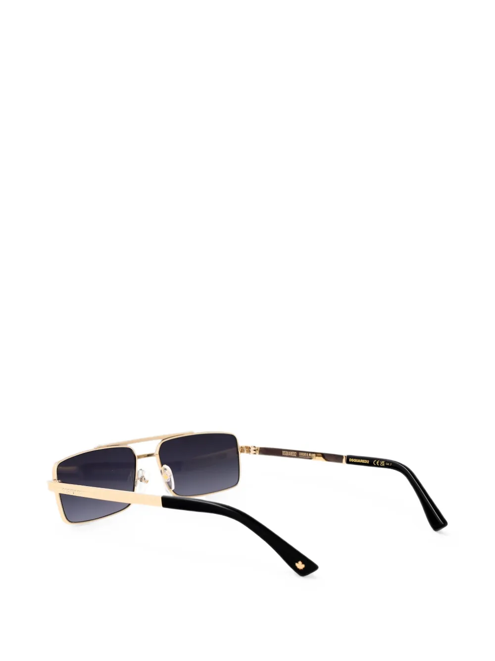 DSQUARED2 EYEWEAR Zonnebril met dubbele neusbrug en rechthoekig montuur Goud
