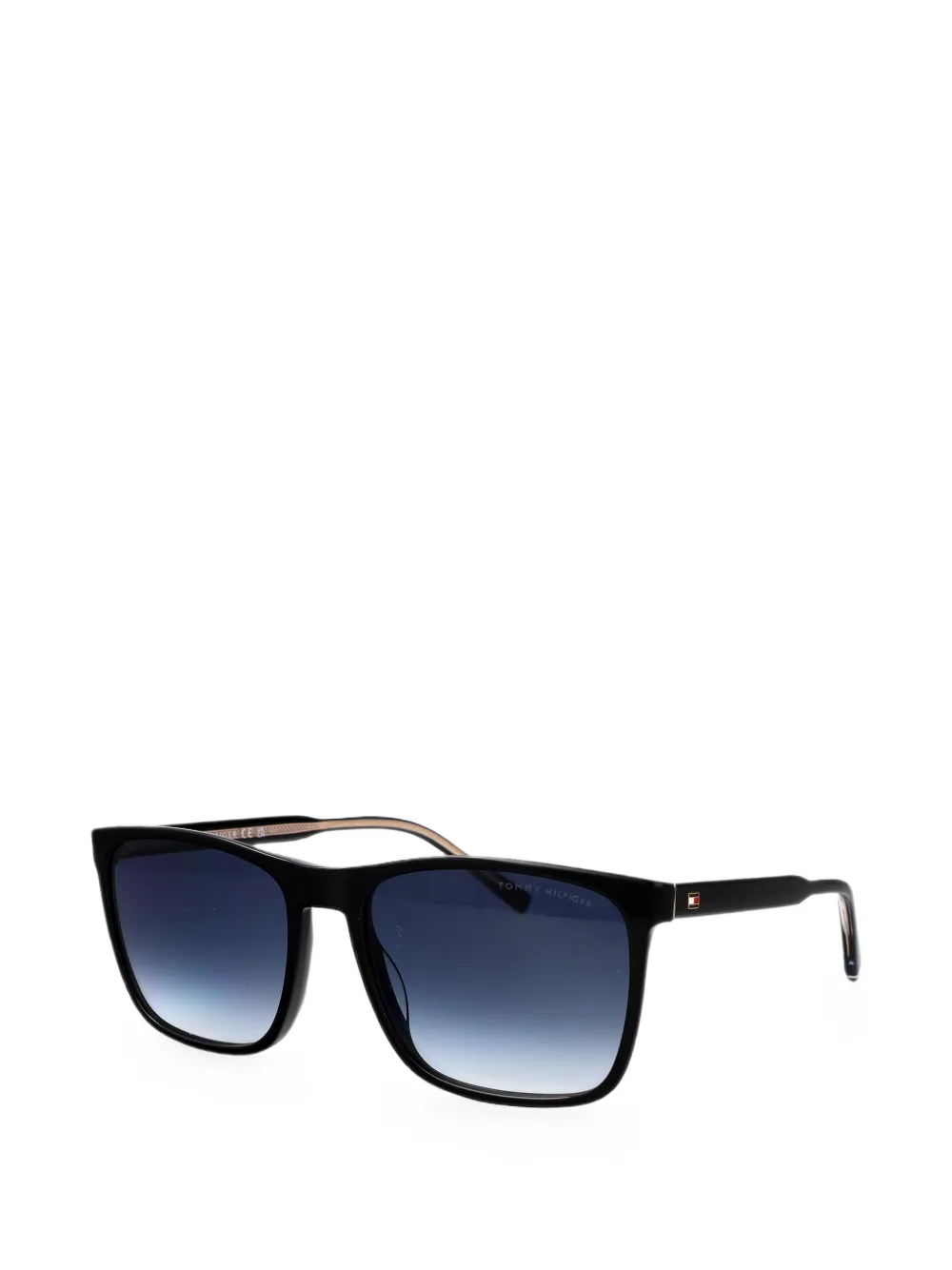 Tommy Hilfiger TH 2390 S zonnebril met rechthoekig montuur Zwart
