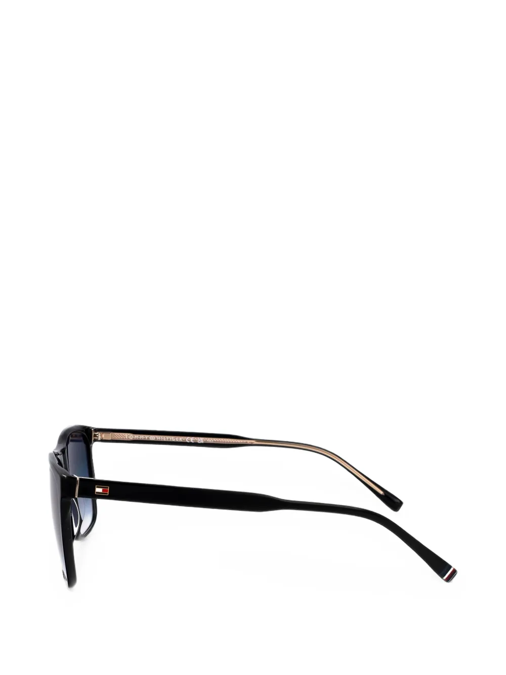 Tommy Hilfiger TH 2390 S zonnebril met rechthoekig montuur Zwart