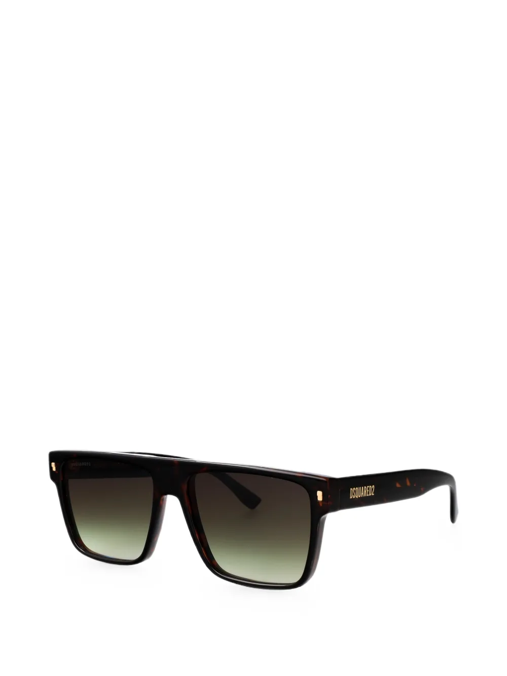 DSQUARED2 EYEWEAR Zonnebril met vierkant montuur en schildpadschild design Bruin