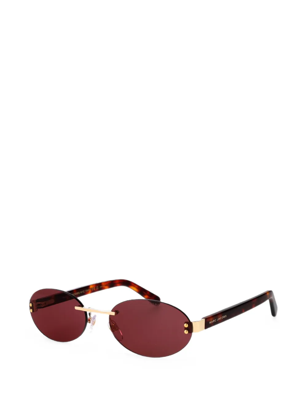Marc Jacobs Eyewear Zonnebril met randloos ovalen montuur Bruin