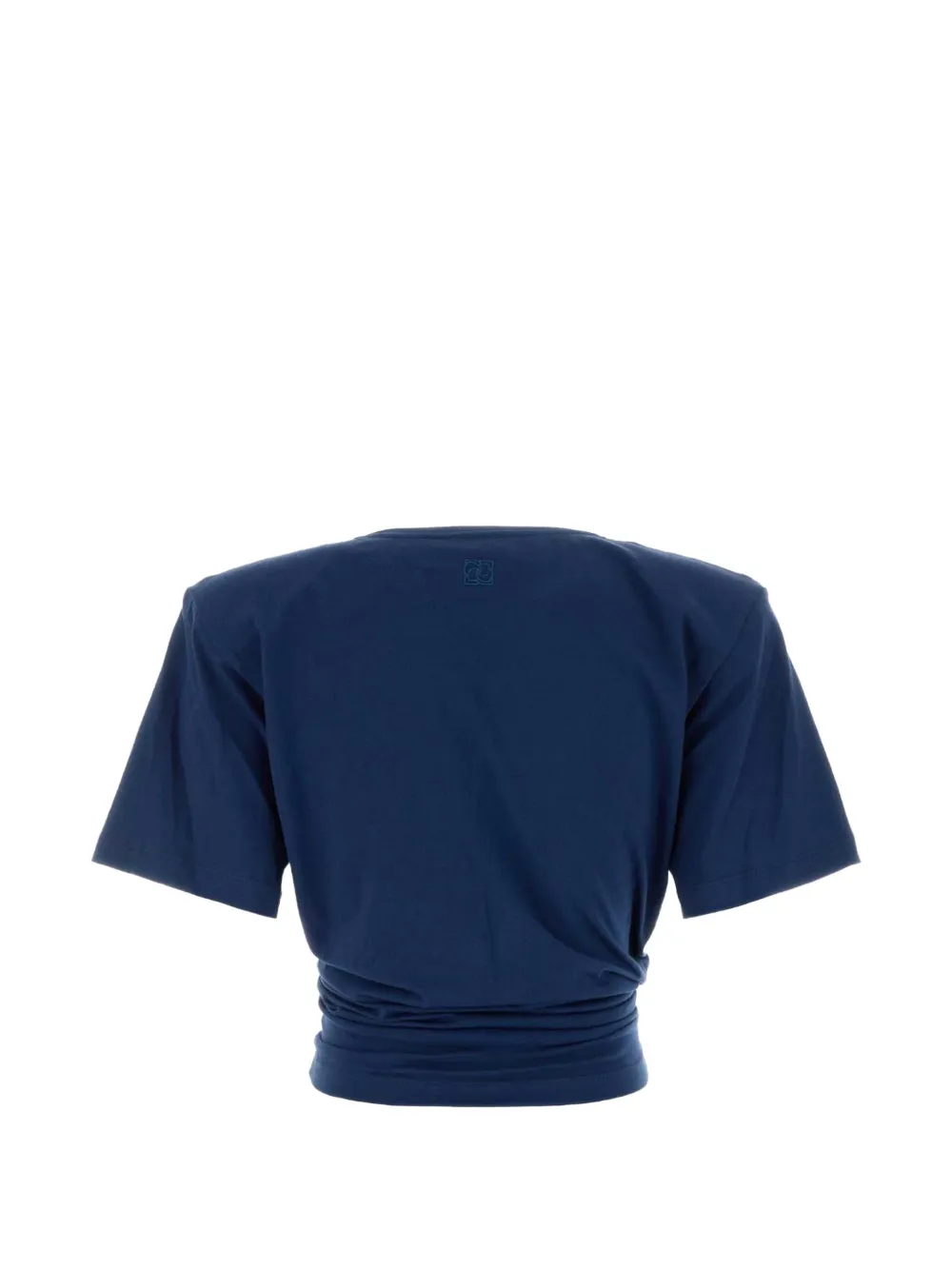 Magda Butrym T-shirt met geknoopt detail en gewatteerde schouders Blauw