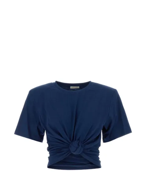 Magda Butrym padded-shoulder knotted T-shirt