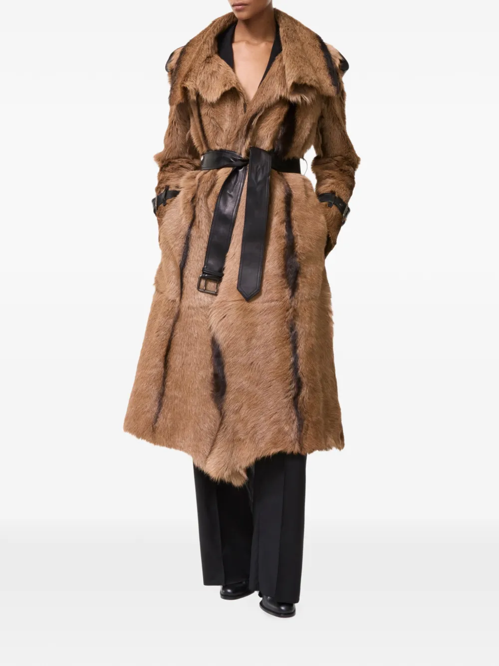 Burberry Linley lange lammy jas Bruin