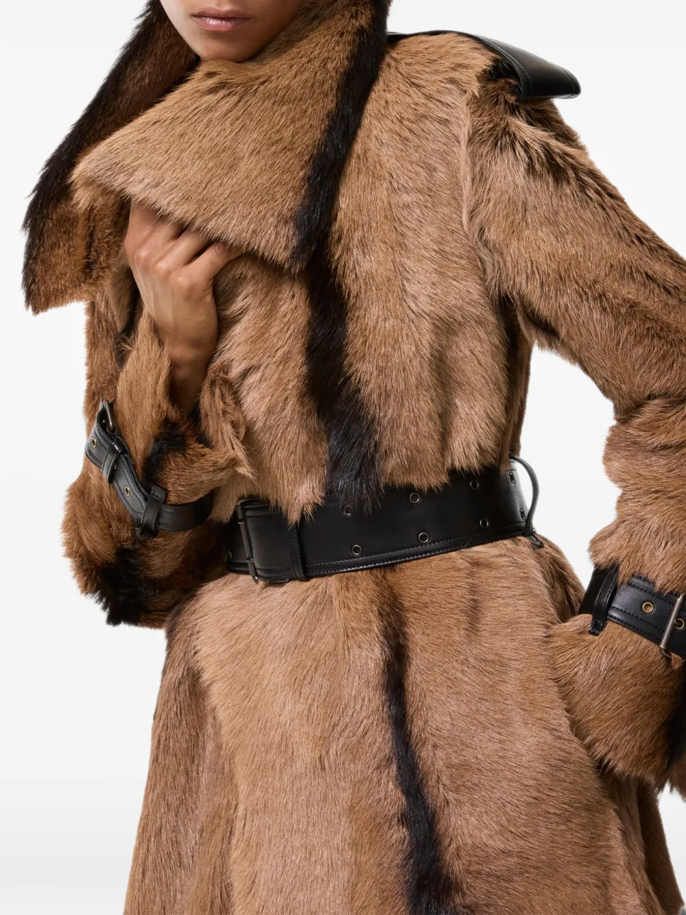 Burberry Linley lange lammy jas Bruin