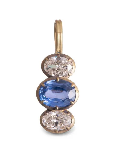 Sylva & Cie embellished sapphire and diamond triple drop pendant
