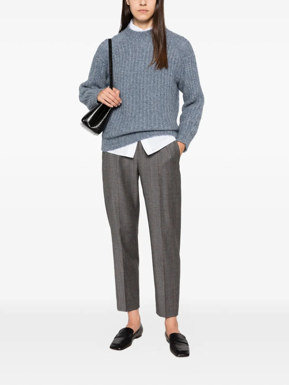 Peserico Geruite broek Grijs