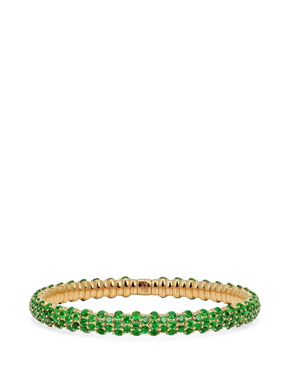 Zydo Embellished Tsavorite Stretch Bracelet In Gold