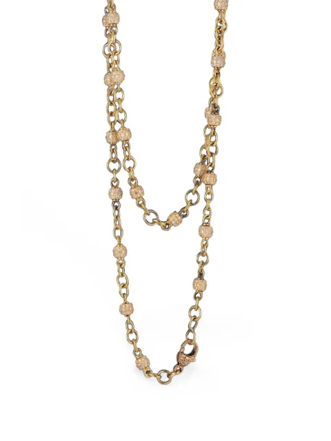 Sylva & Cie diamond beaded barrel necklace