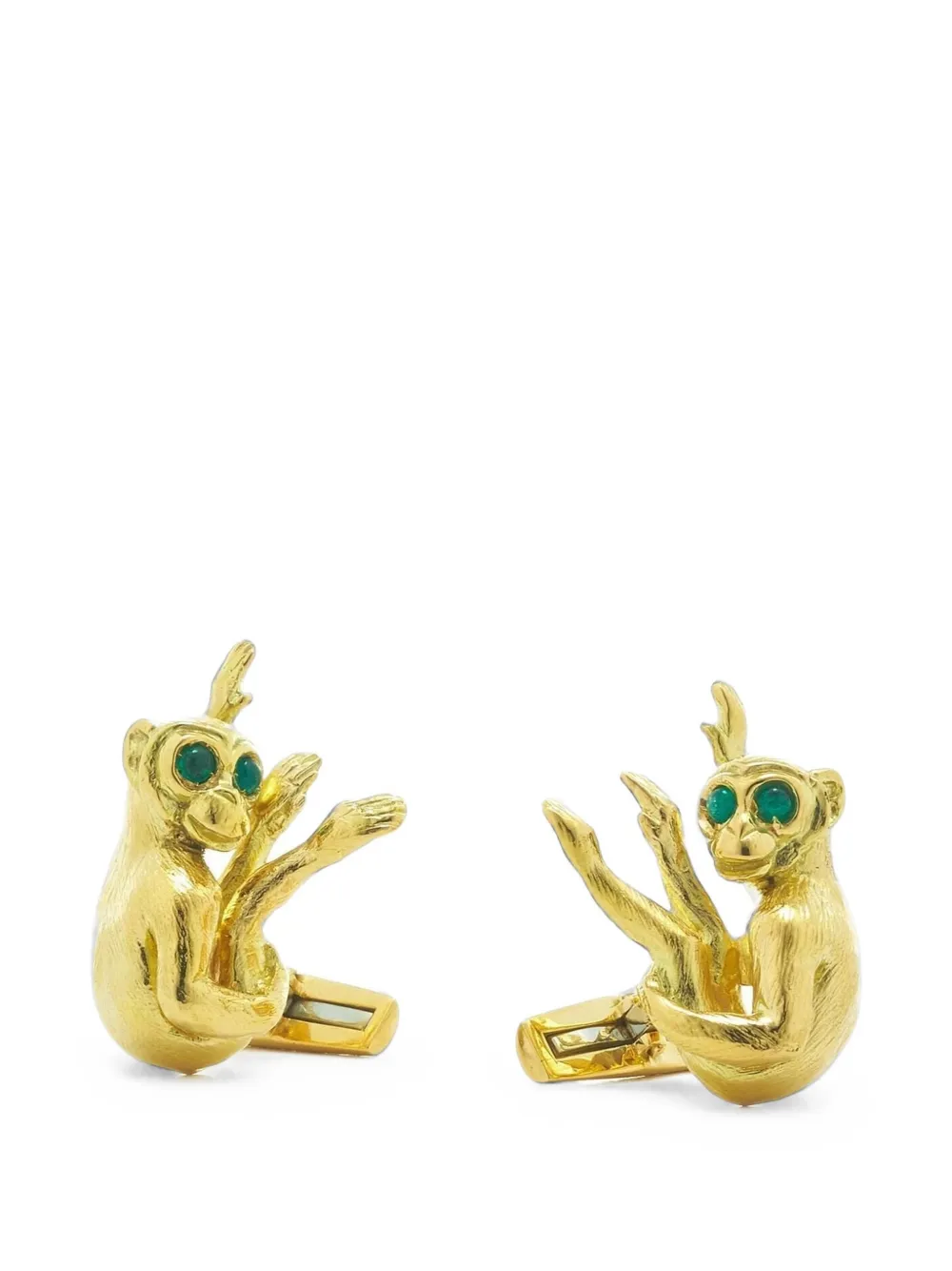 David Webb emerald monkey cufflinks